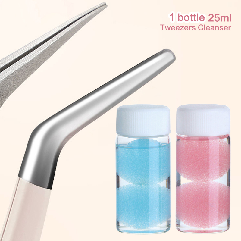Eyelash Extension With Glue - Eyelashes Tweezers Cleaner Lash Glue Extension