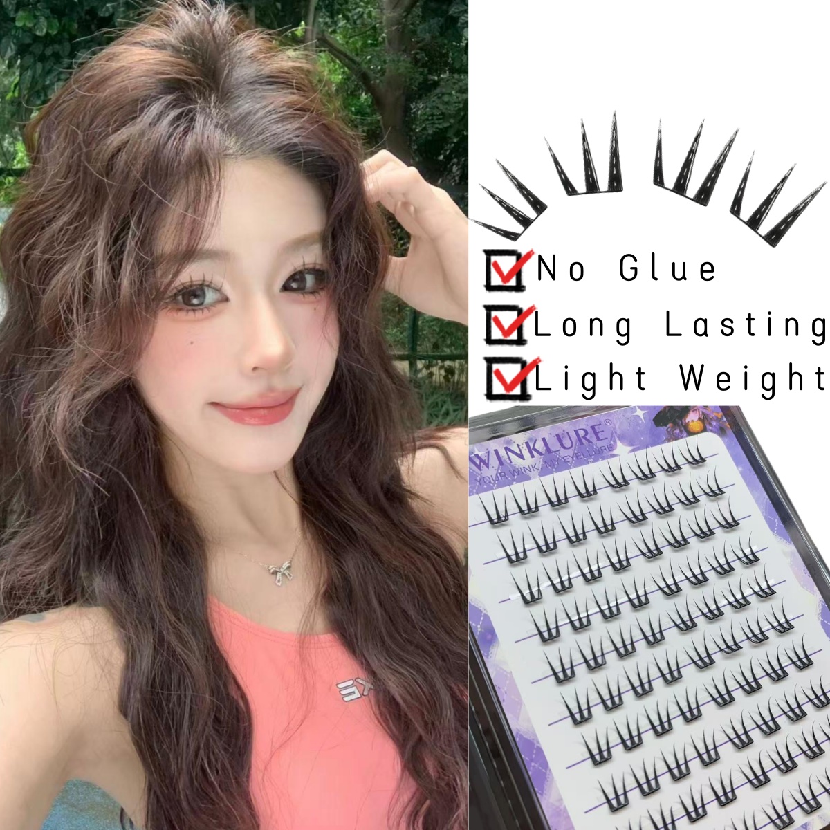 Eyelash Extension No 10 - WINKLURE No-Gule Fairy False Eyelashes 10-13mm