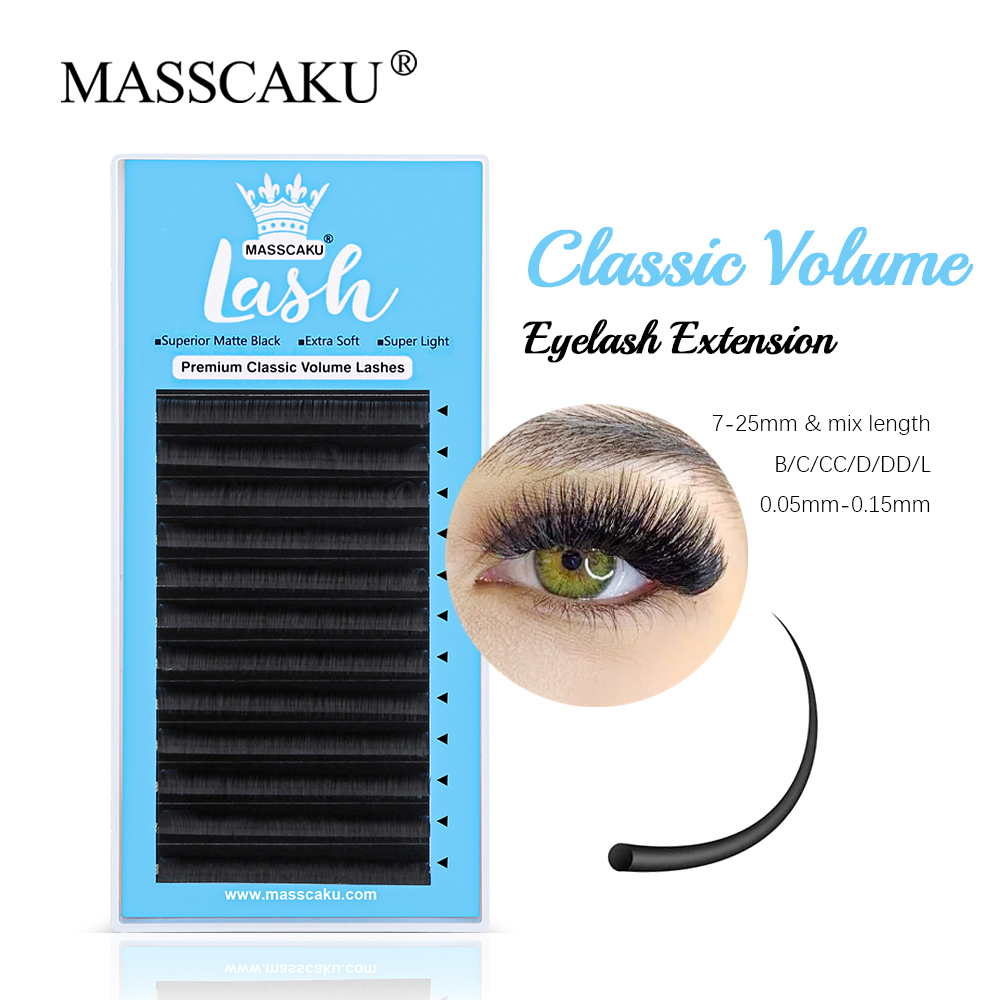 Eyelash Extension Russian - MASSCAKU 0.05/0.07/0.10/0.15mm Classic Regular Eyelash Extension