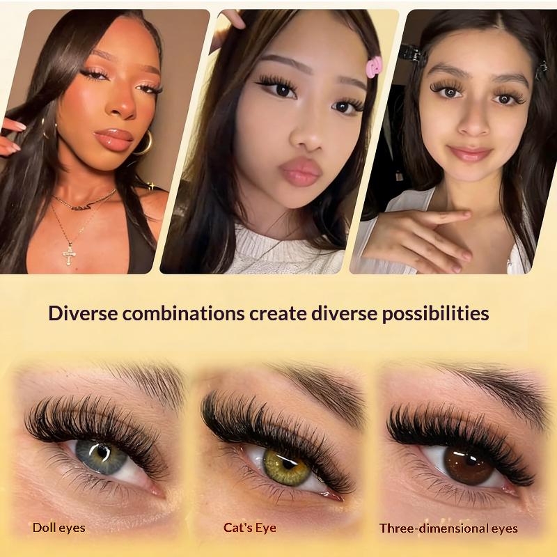Eyelash Extension With Glue - New DIY Lashes Extension Kit Glue-free