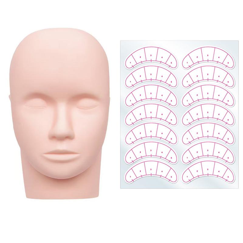 Lash Mapping Sticker - 1pcs Training Head&10 sheet Lash Mapping
