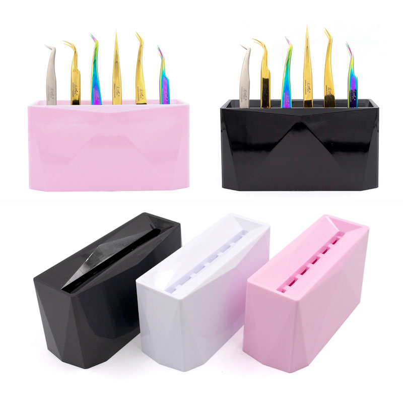 Lash Tray Organizer - 6 Holes Acrylic Eyelash Tweezer Storage