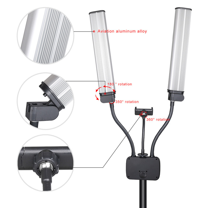 45W Flexible Double Arms LED F - Eyelash Extension Videos review and price