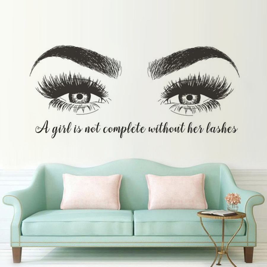 Eyelashes Eyebrows Vinyl Wall  - Eyelash Extension Quotes review and price