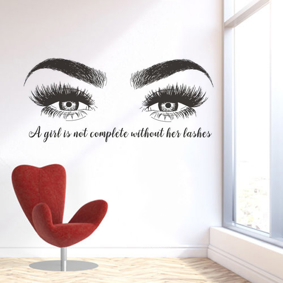 Eyelashes Eyebrows Vinyl Wall  - Eyelash Extension Quotes review and price
