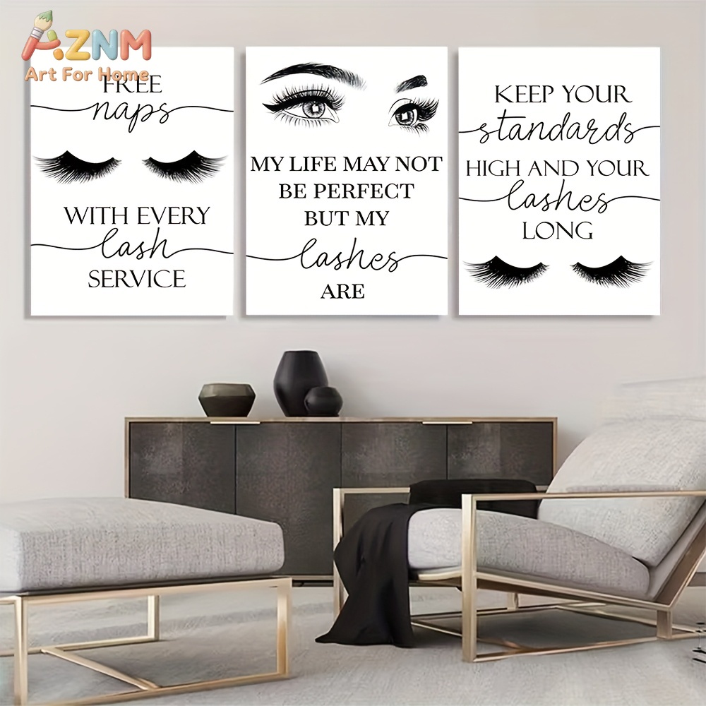 3pcs Unframed Beautiful Inspir - Eyelash Extension Quotes review and price
